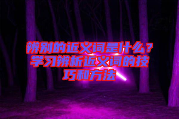 辨別的近義詞是什么？學(xué)習(xí)辨析近義詞的技巧和方法