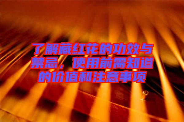 了解藏紅花的功效與禁忌，使用前需知道的價(jià)值和注意事項(xiàng)