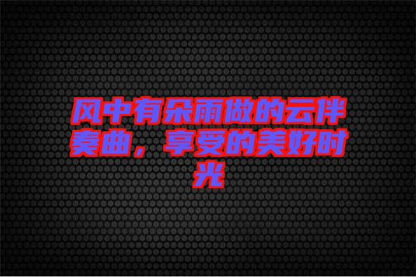 風中有朵雨做的云伴奏曲，享受的美好時光