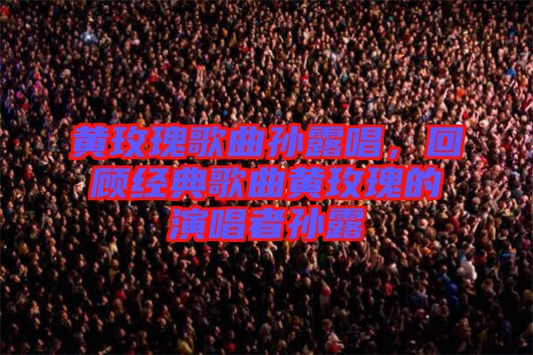 黃玫瑰歌曲孫露唱，回顧經(jīng)典歌曲黃玫瑰的演唱者孫露