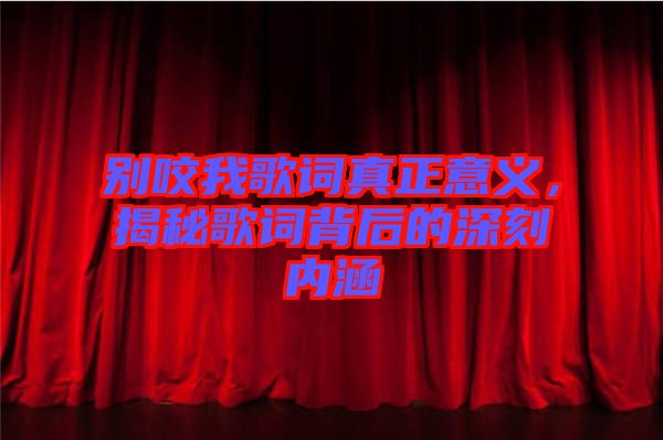 別咬我歌詞真正意義，揭秘歌詞背后的深刻內(nèi)涵