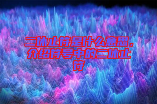 二休止符是什么意思，介紹符號(hào)中的二休止符