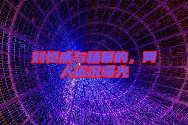 劉愷威與楊冪的，兩人近況曝光