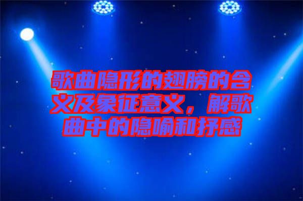 歌曲隱形的翅膀的含義及象征意義，解歌曲中的隱喻和抒感
