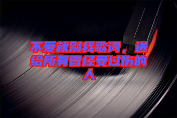 不愛(ài)就別我歌詞，送給所有曾經(jīng)受過(guò)傷的人