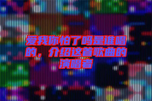 愛我你怕了嗎是誰唱的，介紹這首歌曲的演唱者
