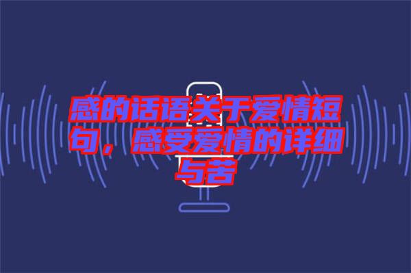 感的話語關(guān)于愛情短句，感受愛情的詳細(xì)與苦