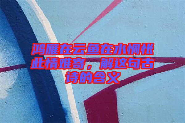 鴻雁在云魚在水惆悵此情難寄，解這句古詩(shī)的含義