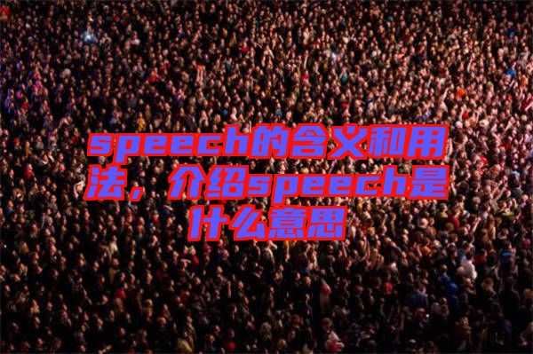 speech的含義和用法，介紹speech是什么意思