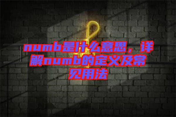 numb是什么意思，詳解numb的定義及常見用法