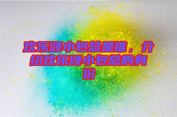 歡樂(lè)頌小包總是誰(shuí)，介紹歡樂(lè)頌小包總的身份