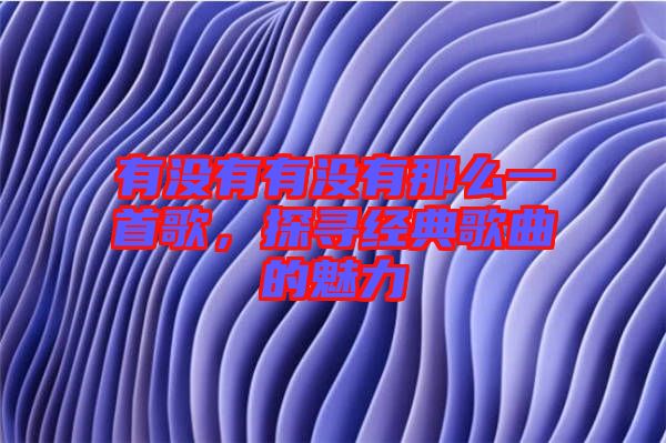 有沒(méi)有有沒(méi)有那么一首歌，探尋經(jīng)典歌曲的魅力