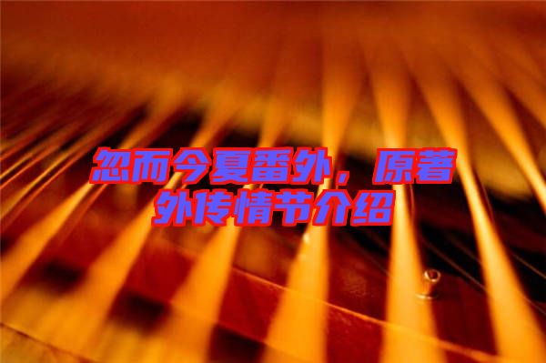 忽而今夏番外，原著外傳情節(jié)介紹