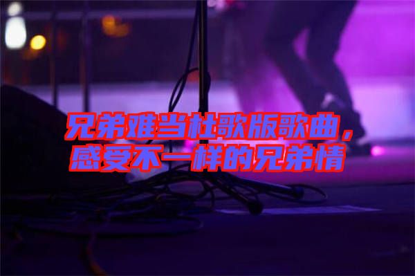 兄弟難當(dāng)杜歌版歌曲，感受不一樣的兄弟情