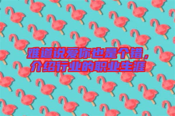 難道說愛你也是個錯，介紹行業(yè)的職業(yè)生涯