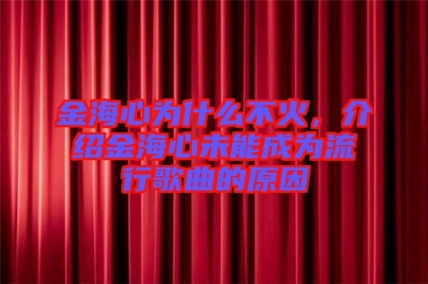 金海心為什么不火，介紹金海心未能成為流行歌曲的原因