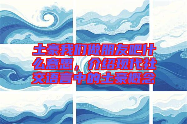 土豪我們做朋友吧什么意思，介紹現(xiàn)代社交語(yǔ)言中的土豪概念