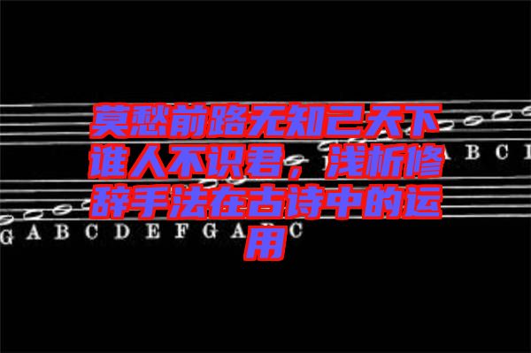 莫愁前路無知己天下誰人不識君，淺析修辭手法在古詩中的運用