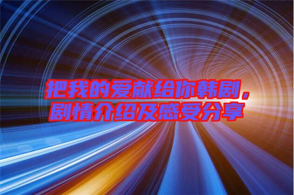把我的愛獻(xiàn)給你韓劇，劇情介紹及感受分享