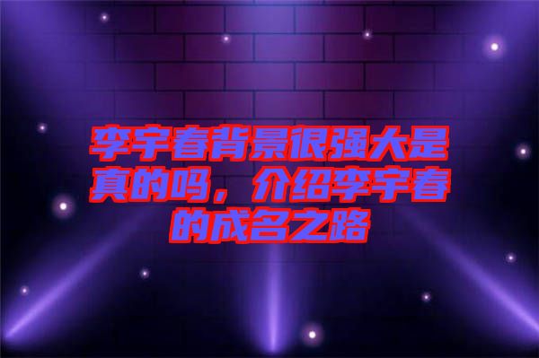 李宇春背景很強(qiáng)大是真的嗎，介紹李宇春的成名之路