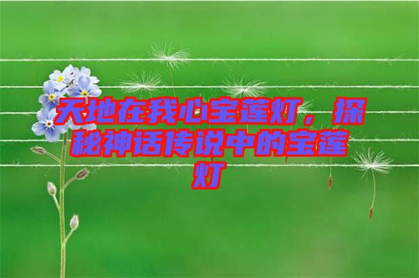天地在我心寶蓮燈，探秘神話傳說中的寶蓮燈