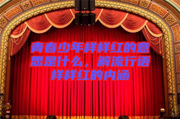 青春少年樣樣紅的意思是什么，解流行語樣樣紅的內涵
