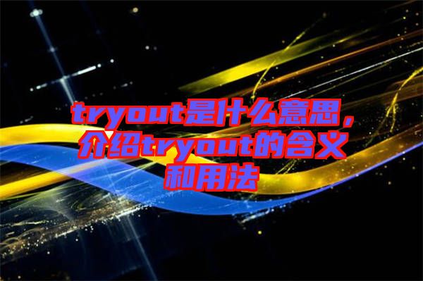 tryout是什么意思，介紹tryout的含義和用法