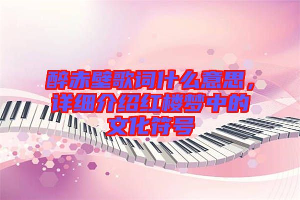 醉赤壁歌詞什么意思，詳細介紹紅樓夢中的文化符號
