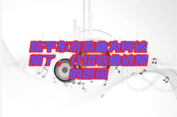 踏平東京歌曲為何被禁了，介紹歌曲被禁的原因