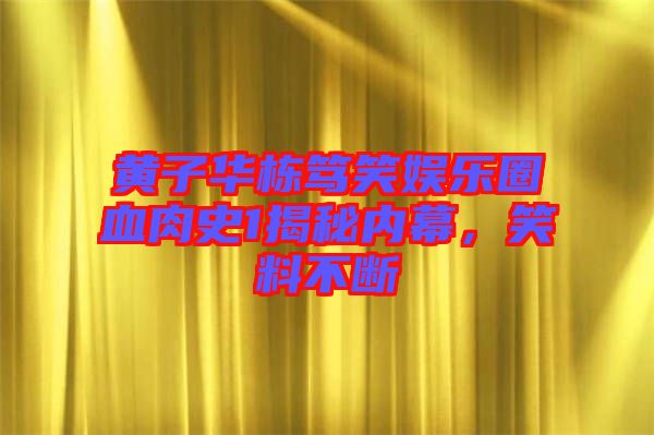 黃子華棟篤笑娛樂(lè)圈血肉史1揭秘內(nèi)幕，笑料不斷