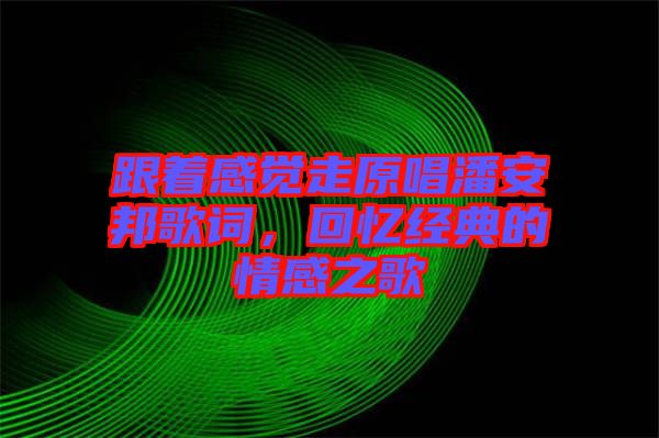 跟著感覺走原唱潘安邦歌詞，回憶經典的情感之歌