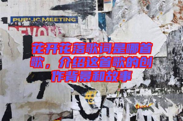 花開花落歌詞是哪首歌，介紹這首歌的創(chuàng)作背景和故事
