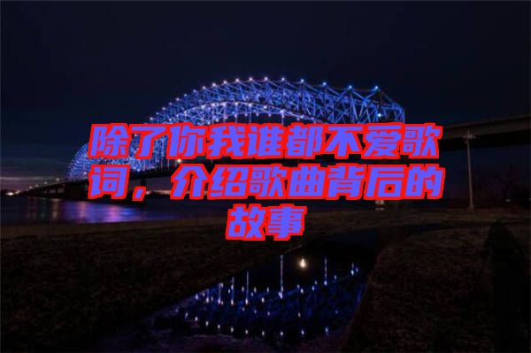 除了你我誰(shuí)都不愛(ài)歌詞，介紹歌曲背后的故事