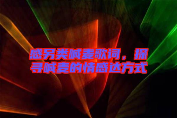 感另類喊麥歌詞，探尋喊麥的情感達(dá)方式