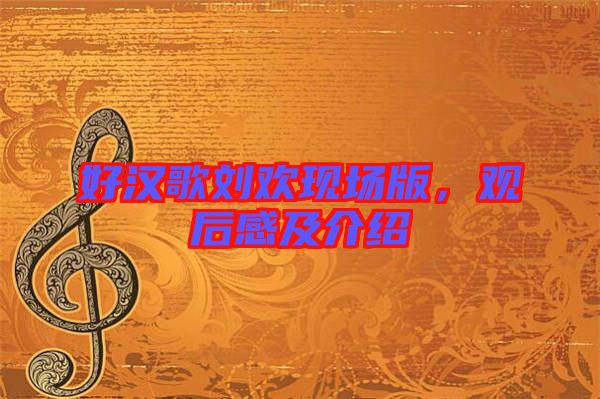 好漢歌劉歡現(xiàn)場版，觀后感及介紹