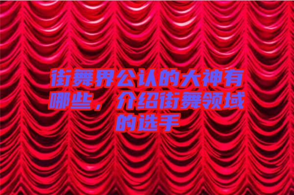 街舞界公認(rèn)的大神有哪些，介紹街舞領(lǐng)域的選手