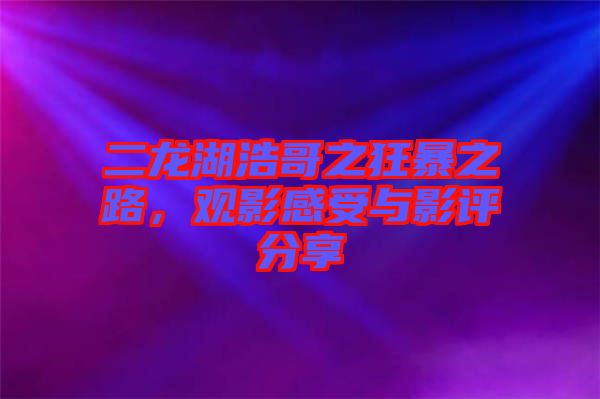 二龍湖浩哥之狂暴之路，觀影感受與影評分享