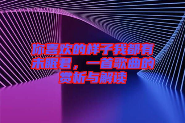 你喜歡的樣子我都有未眠君，一首歌曲的賞析與解讀