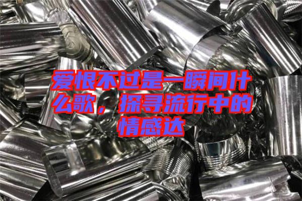 愛恨不過是一瞬間什么歌，探尋流行中的情感達(dá)