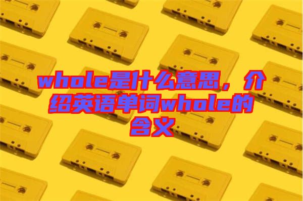 whole是什么意思，介紹英語單詞whole的含義