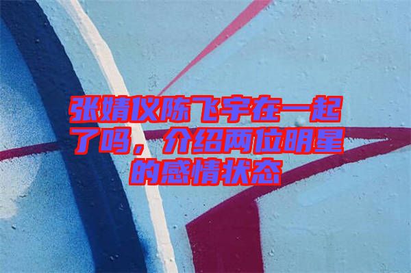 張婧儀陳飛宇在一起了嗎，介紹兩位明星的感情狀態(tài)