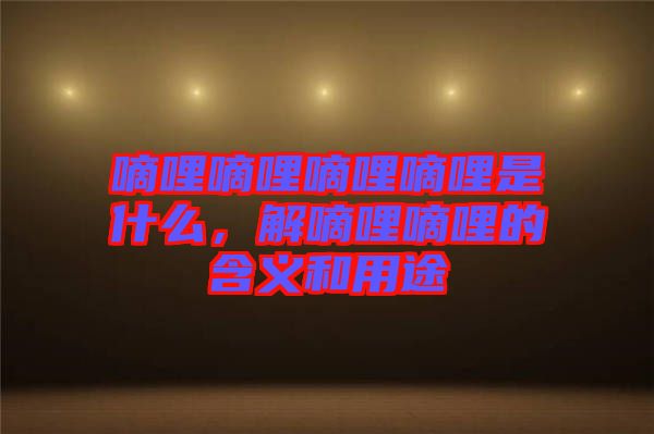 嘀哩嘀哩嘀哩嘀哩是什么，解嘀哩嘀哩的含義和用途