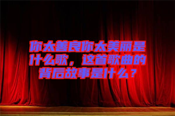 你太善良你太美麗是什么歌，這首歌曲的背后故事是什么？