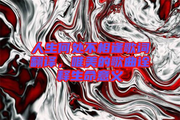 人生何處不相逢歌詞翻譯，唯美的歌曲詮釋生命意義