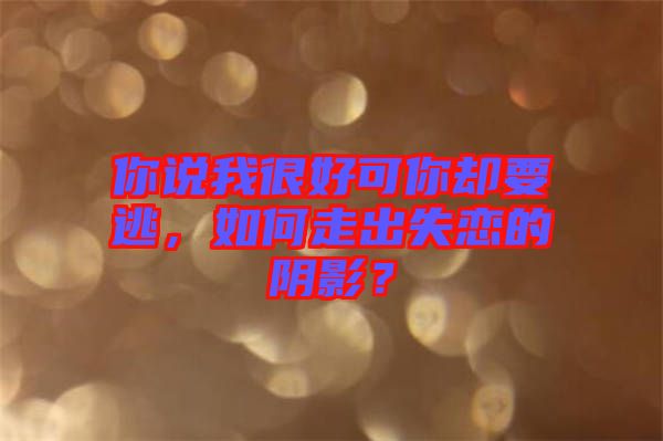 你說(shuō)我很好可你卻要逃，如何走出失戀的陰影？