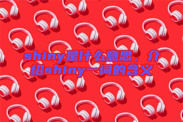 shiny是什么意思，介紹shiny一詞的含義