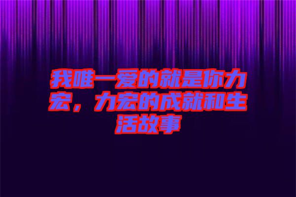 我唯一愛的就是你力宏，力宏的成就和生活故事