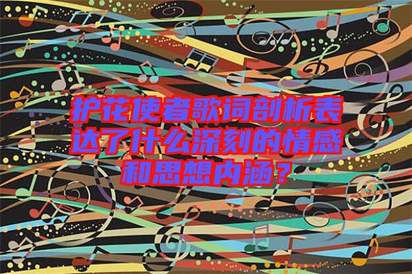 護(hù)花使者歌詞剖析表達(dá)了什么深刻的情感和思想內(nèi)涵？