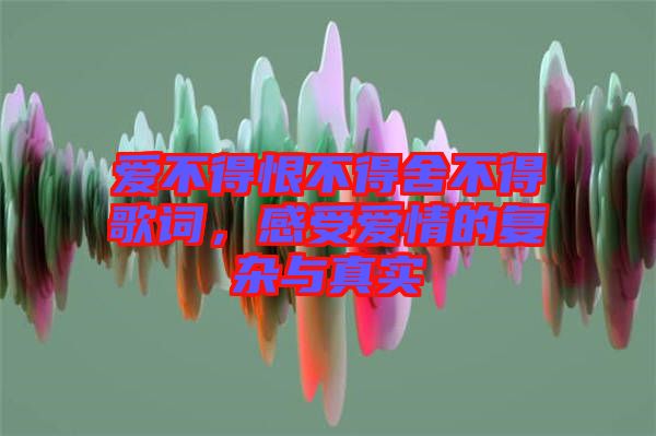 愛不得恨不得舍不得歌詞，感受愛情的復雜與真實
