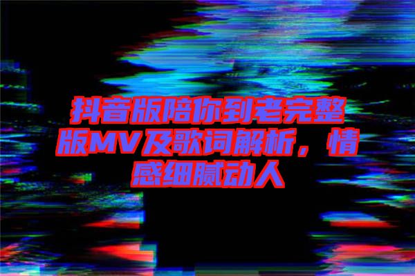 抖音版陪你到老完整版MV及歌詞解析，情感細(xì)膩動(dòng)人